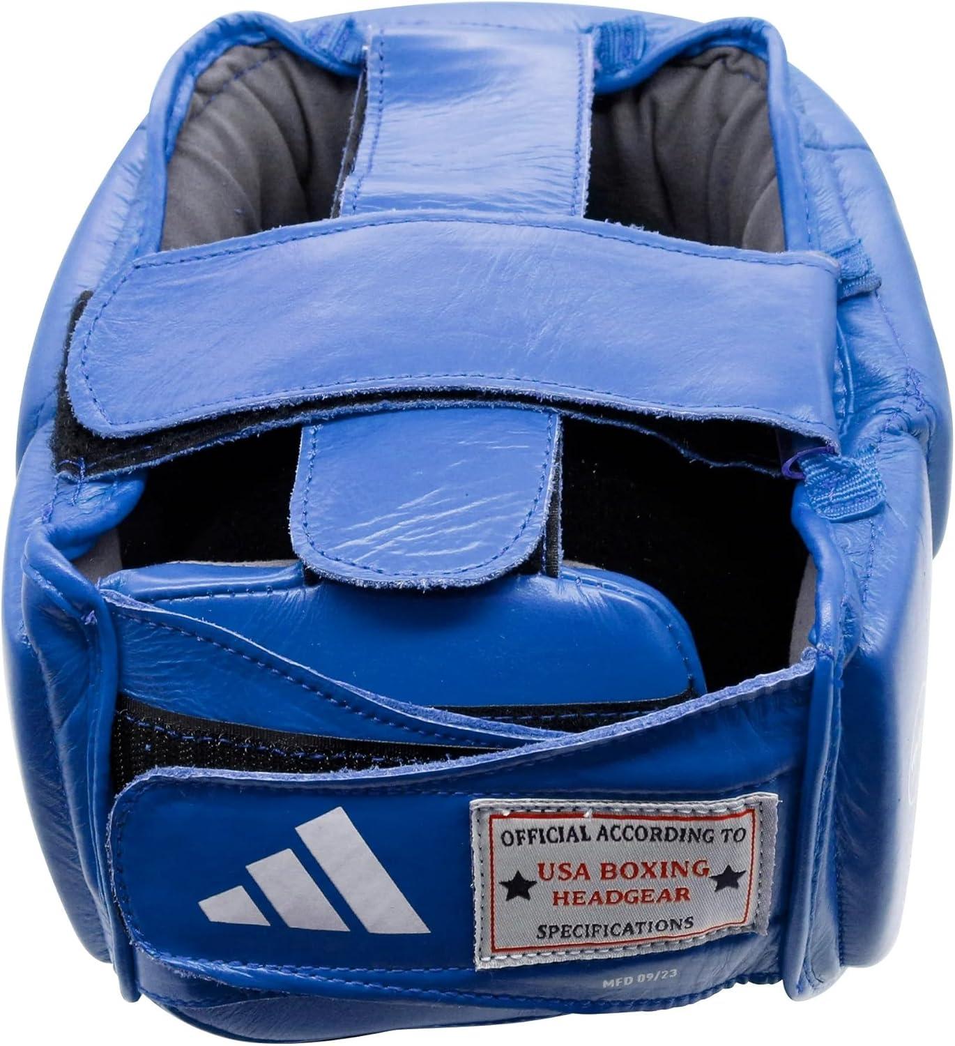 imageadidas Boxing and Martial Arts Headgear Amateur IBA and USA Boxing Approved Competition Head GuardBlue