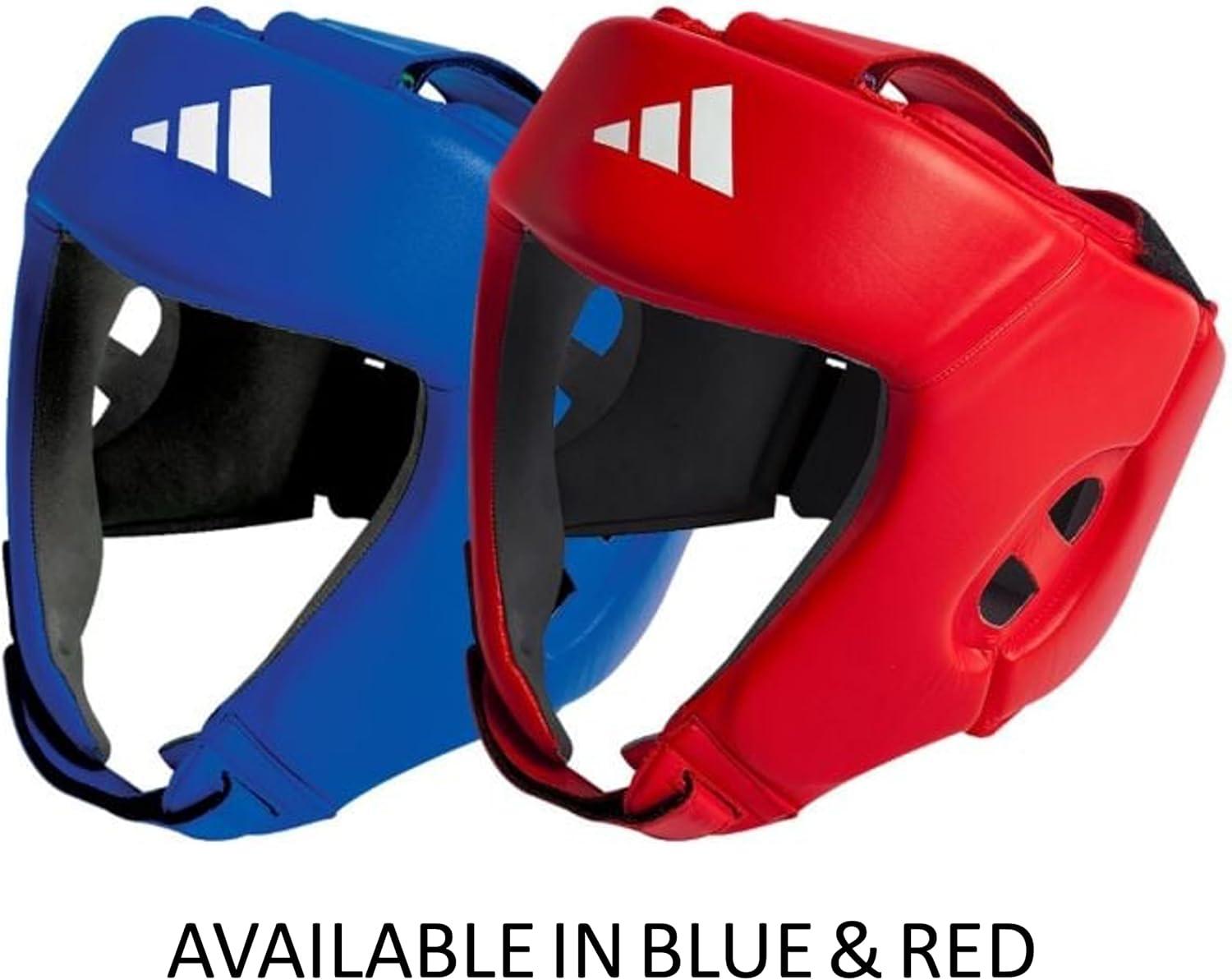 imageadidas Boxing and Martial Arts Headgear Amateur IBA and USA Boxing Approved Competition Head GuardBlue