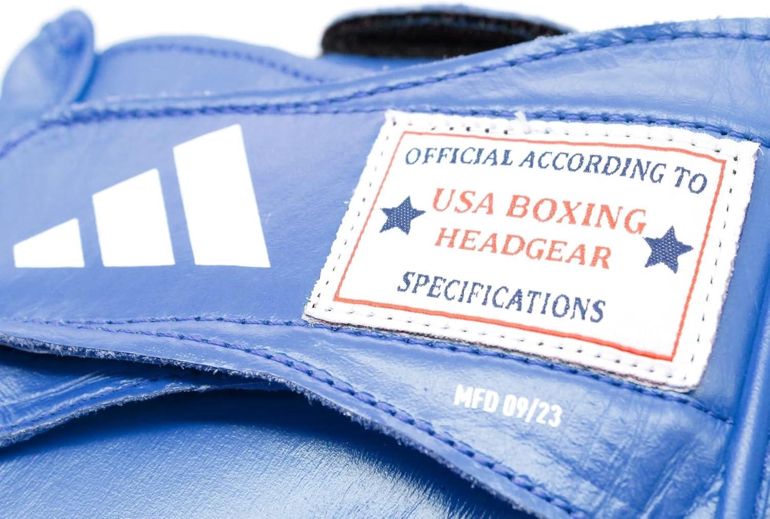 imageadidas Boxing and Martial Arts Headgear Amateur IBA and USA Boxing Approved Competition Head GuardBlue