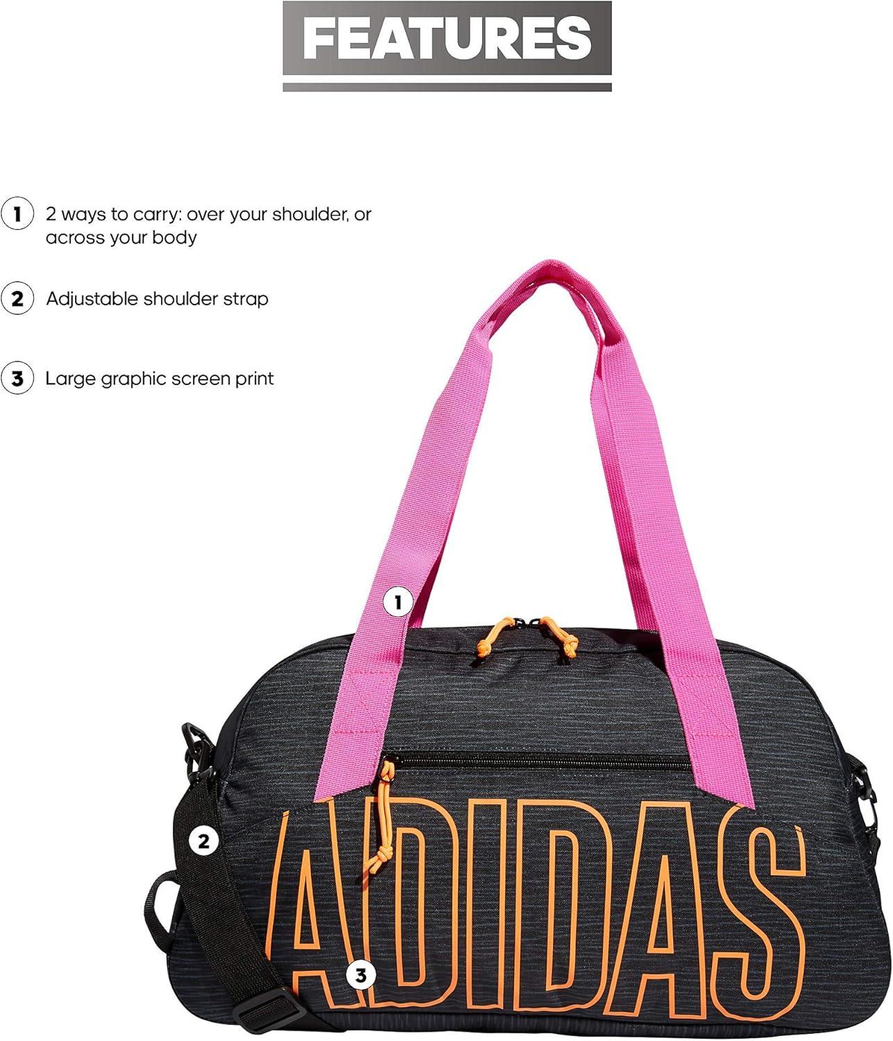imageadidas Graphic Duffel BagCanvas BlackScreaming OrangeScreaming Pink