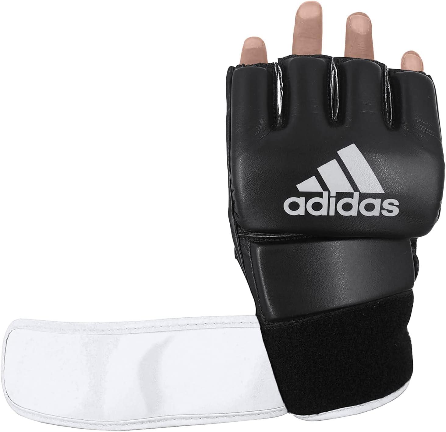 imageadidas MMA Grappling Hook ampamp Loop MMA Training Gloves  for Men Women Unisex  Gloves with Open Palm for MMA Boxing Kickboxing Training ampamp FitnessBlackWhite