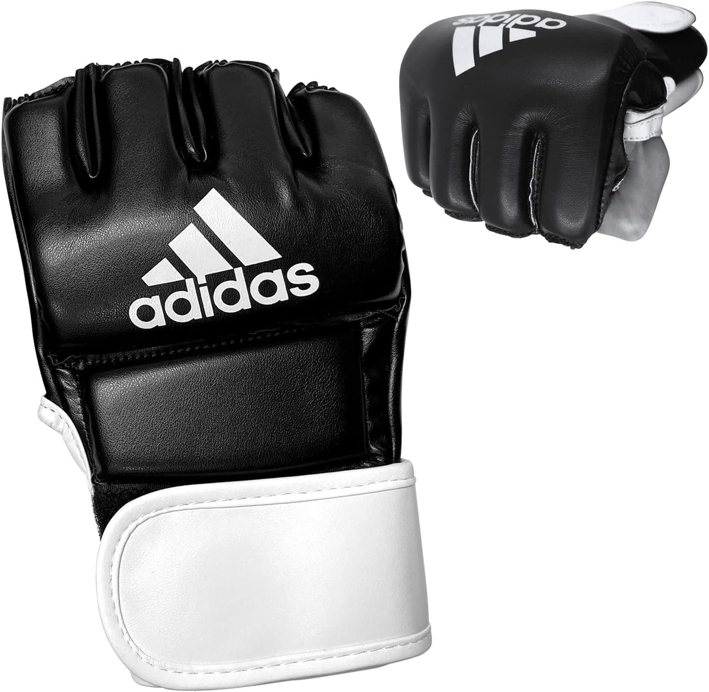 imageadidas MMA Grappling Hook ampamp Loop MMA Training Gloves  for Men Women Unisex  Gloves with Open Palm for MMA Boxing Kickboxing Training ampamp FitnessBlackWhite