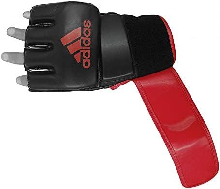 imageadidas MMA Grappling Hook ampamp Loop MMA Training Gloves  for Men Women Unisex  Gloves with Open Palm for MMA Boxing Kickboxing Training ampamp FitnessBlackChromium Red