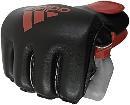 imageadidas MMA Grappling Hook ampamp Loop MMA Training Gloves  for Men Women Unisex  Gloves with Open Palm for MMA Boxing Kickboxing Training ampamp FitnessBlackChromium Red