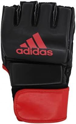 imageadidas MMA Grappling Hook ampamp Loop MMA Training Gloves  for Men Women Unisex  Gloves with Open Palm for MMA Boxing Kickboxing Training ampamp FitnessBlackChromium Red