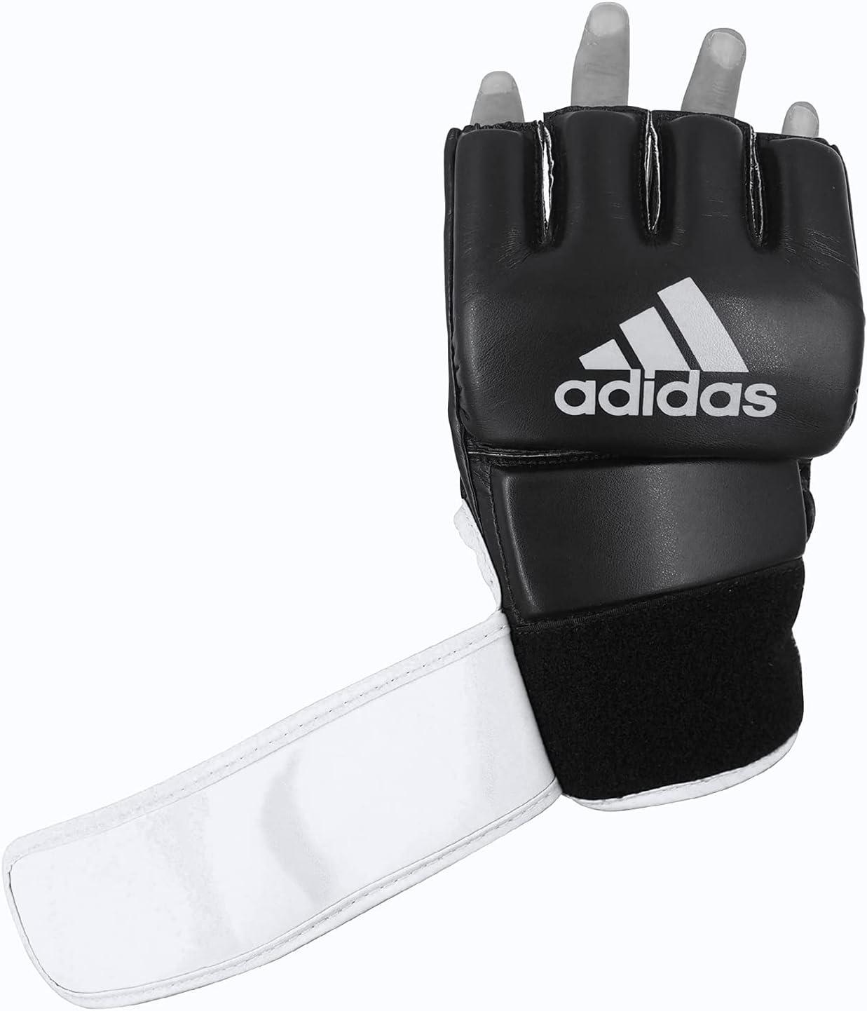 imageadidas MMA Grappling Hook ampamp Loop MMA Training Gloves  for Men Women Unisex  Gloves with Open Palm for MMA Boxing Kickboxing Training ampamp FitnessBlackWhite