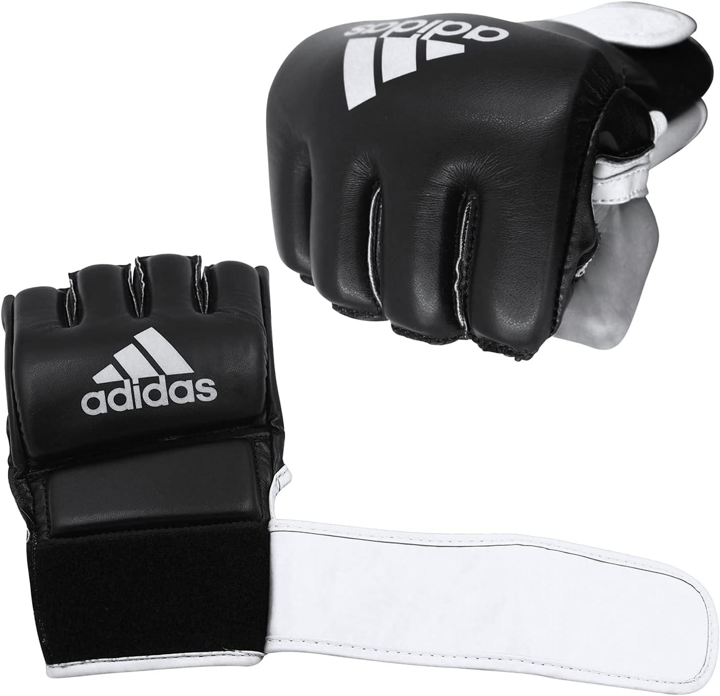 imageadidas MMA Grappling Hook ampamp Loop MMA Training Gloves  for Men Women Unisex  Gloves with Open Palm for MMA Boxing Kickboxing Training ampamp FitnessBlackWhite