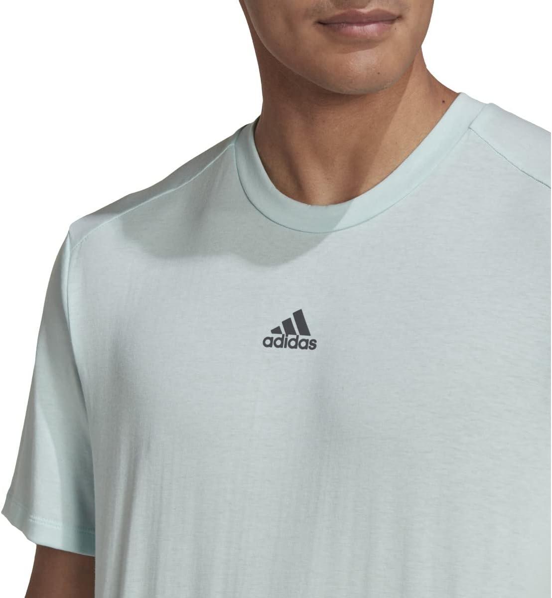 imageadidas Mens Aeroready Yoga TeeAlmost BlueGrey