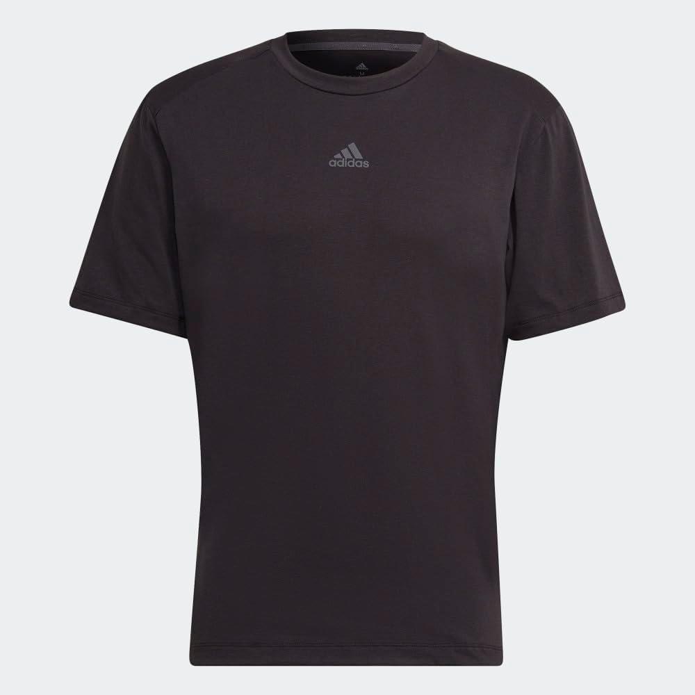 imageadidas Mens Aeroready Yoga TeeBlackGrey