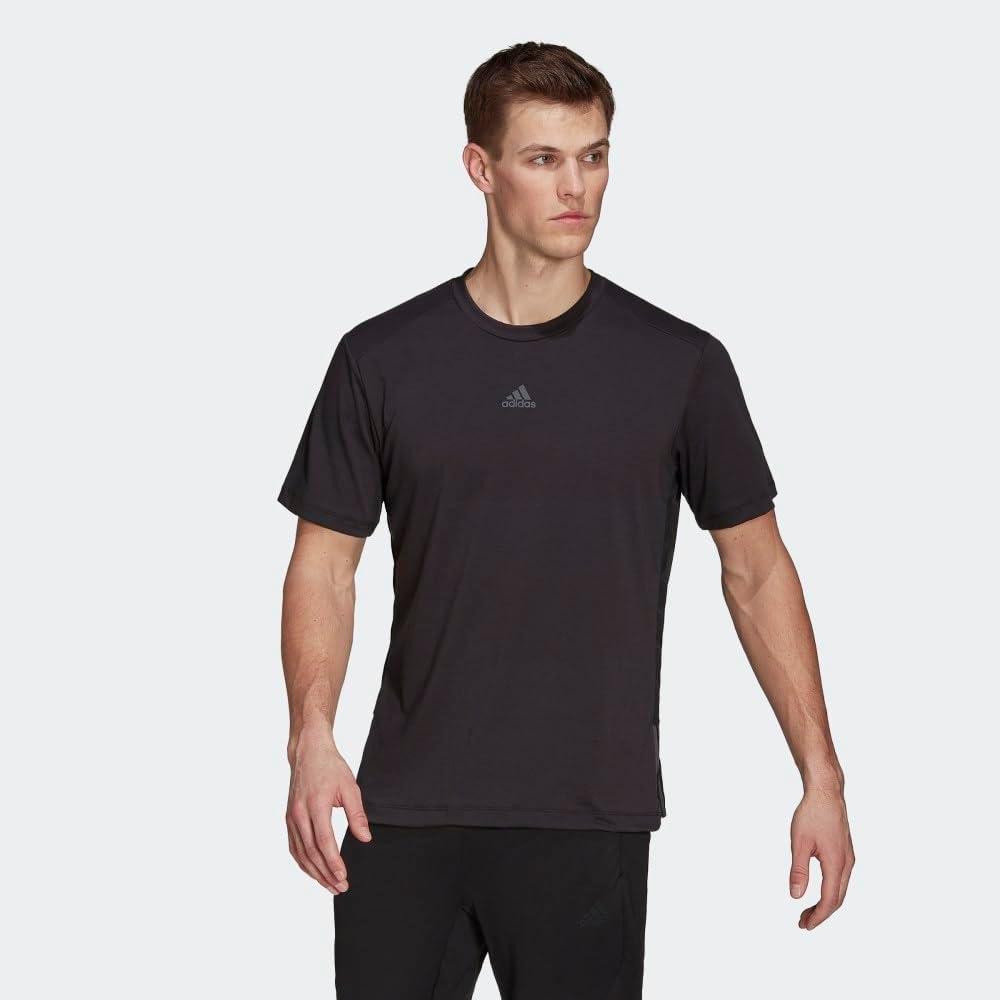 imageadidas Mens Aeroready Yoga TeeBlackGrey