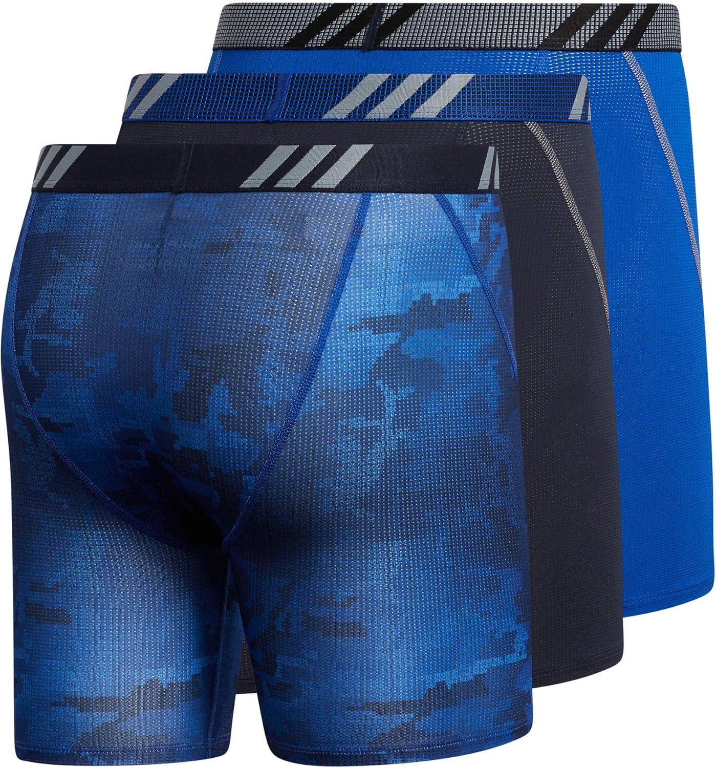 imageadidas Mens Sport Performance Mesh Boxer Brief Underwear 3Pack DiscontinuedConscript Team Royal BlueLegend Ink BlueTeam Royal Blue