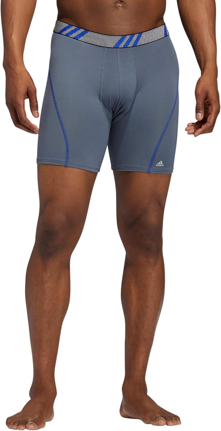 imageadidas Mens Sport Performance Mesh Boxer Brief Underwear 3Pack DiscontinuedOnix GreyBlue
