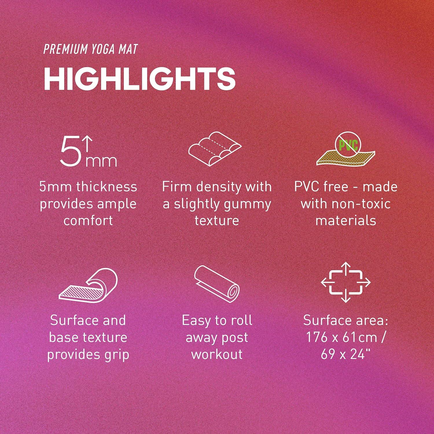 imageadidas Premium Yoga Mat FirmDensity Workout Mat 5 mmMystery Ruby