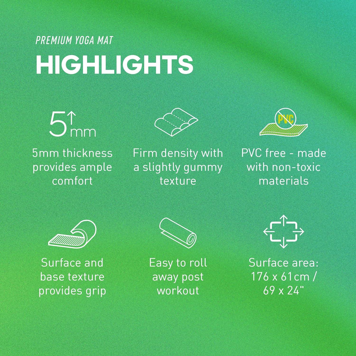 imageadidas Premium Yoga Mat FirmDensity Workout Mat 5 mmRaw Green