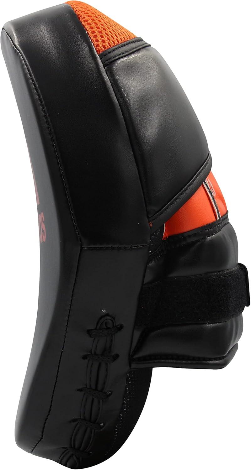imageadidas Speed Training Curved Focus Mitt  for Boxing Kickboxing Coaching and Training  for Men Women Unisex  26x18x9 cm  BlackRedGold  YellowBlueBLACKRED