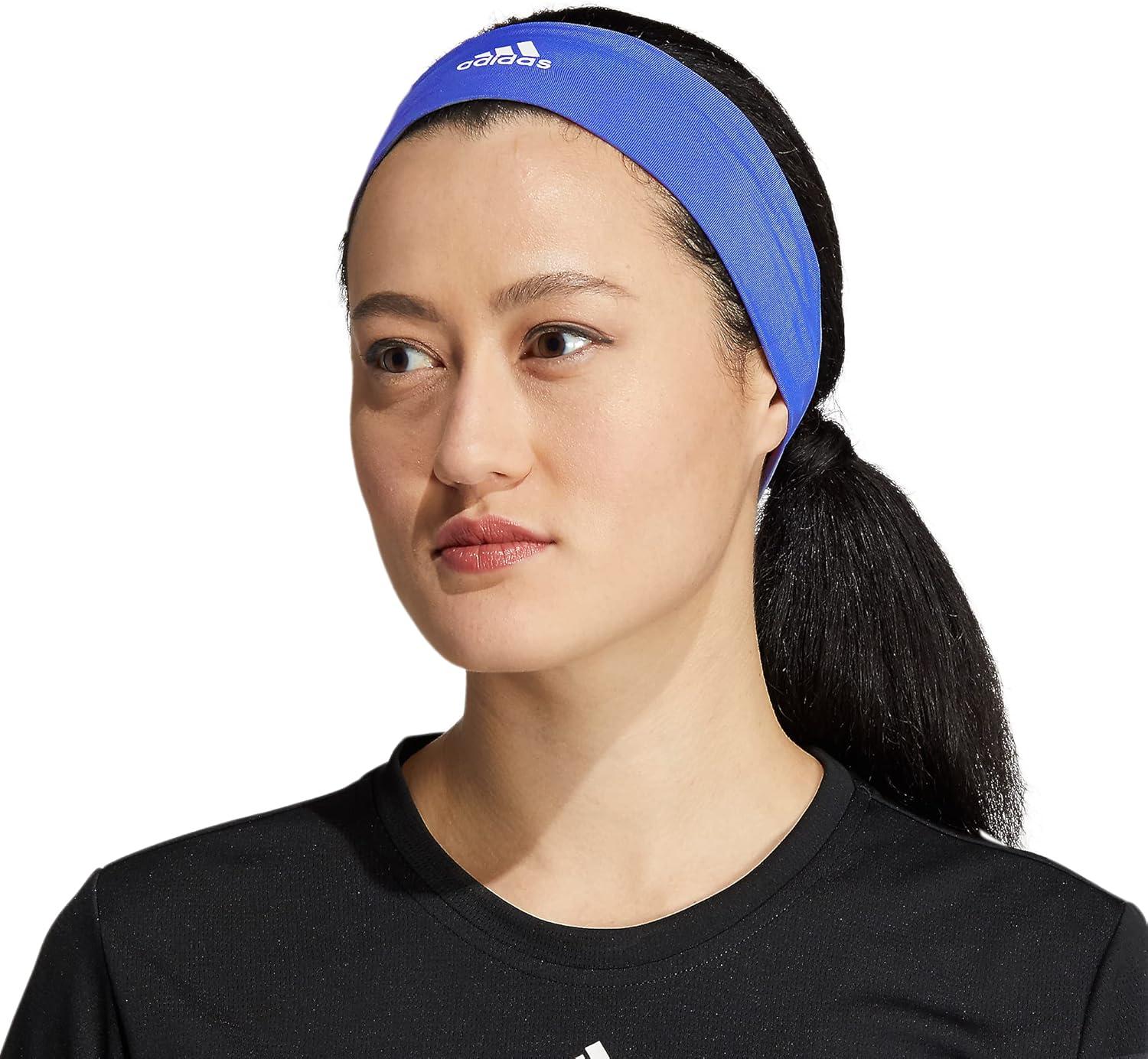imageadidas UnisexAdult Alphaskin 20 Elastic HeadbandCollegiate Royal BlueBlack