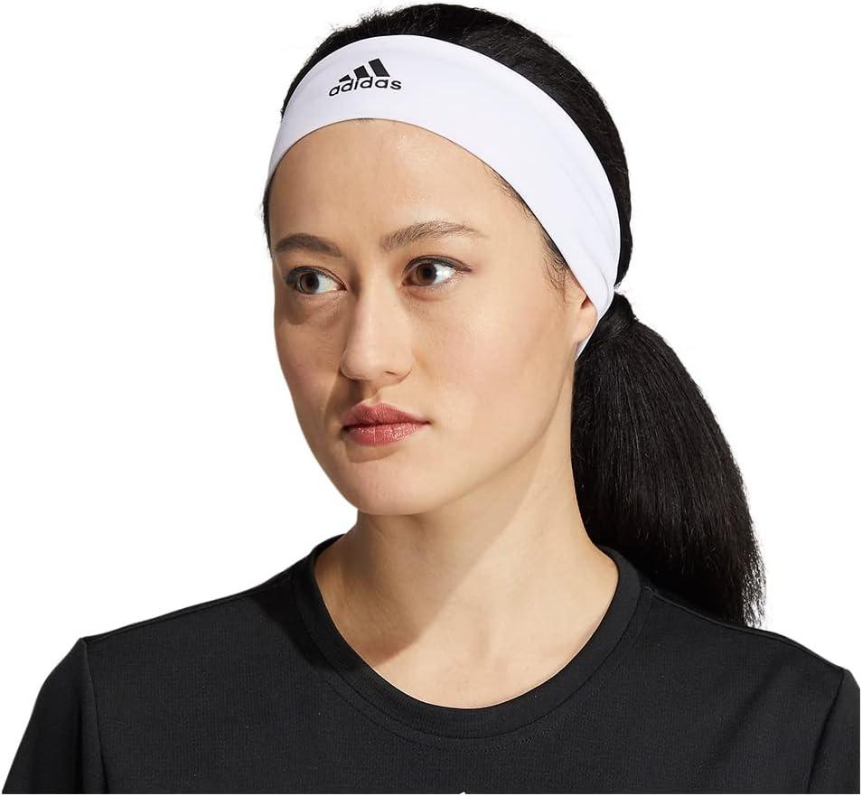 imageadidas UnisexAdult Alphaskin 20 Elastic HeadbandWhiteBlack