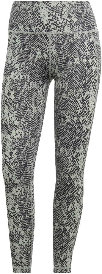 imageadidas Womens Optime Stash Pocket High Waisted 78 TightsSilver GreenBlack