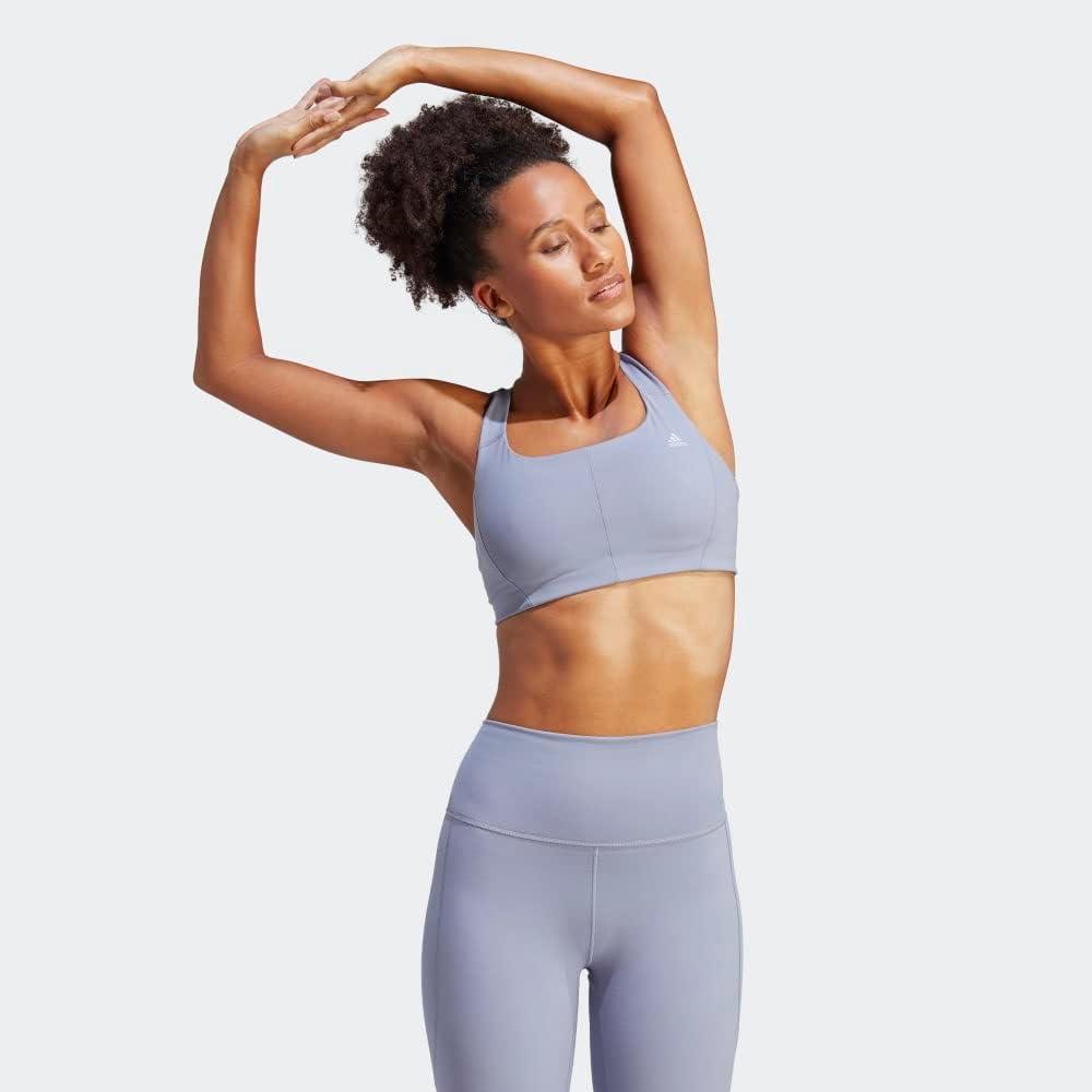 imageadidas Womens Studio Medium Support Better Level BraSilver VioletSilver Dawn