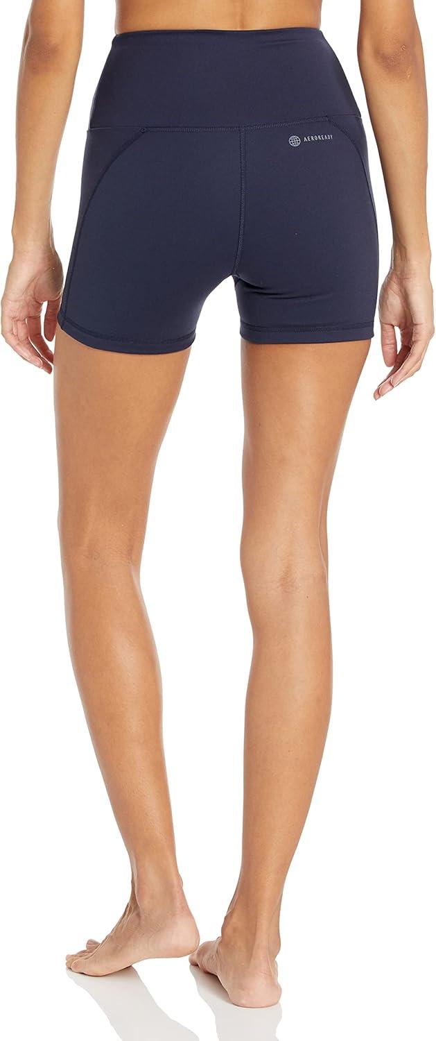 imageadidas Womens Yoga High Waisted Short TightsLegend Ink