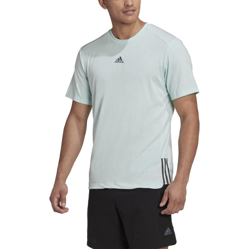 imageadidas Mens Aeroready Yoga TeeAlmost BlueGrey
