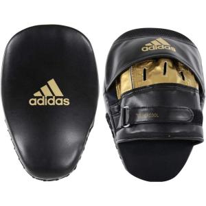 adidas Speed Training Curved Focus Mitt – for Boxing, Kickboxing, Coaching, and Training – for Men, Women, Unisex – 26x18x9 cm | Black/Red/Gold | Yellow/Blue(Black)