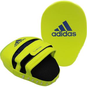 adidas Speed Training Curved Focus Mitt – for Boxing, Kickboxing, Coaching, and Training – for Men, Women, Unisex – 26x18x9 cm | Black/Red/Gold | Yellow/Blue(SOLLAR YELLOW/BLUE)