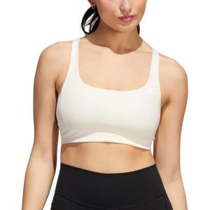 adidas Women’s Studio Medium Support Better Level Bra(Wonder White)