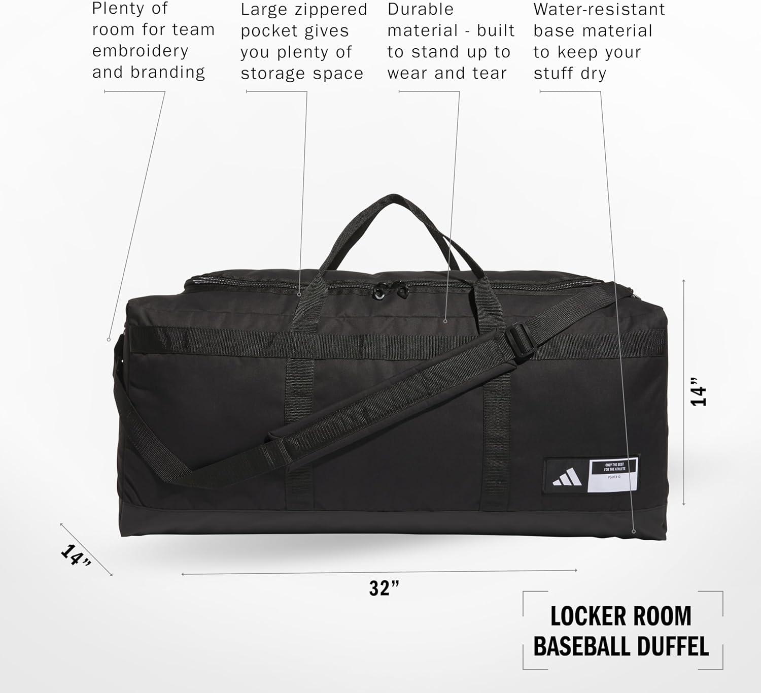 imageadidas Locker Room Baseball Duffel BagBlackWhite2