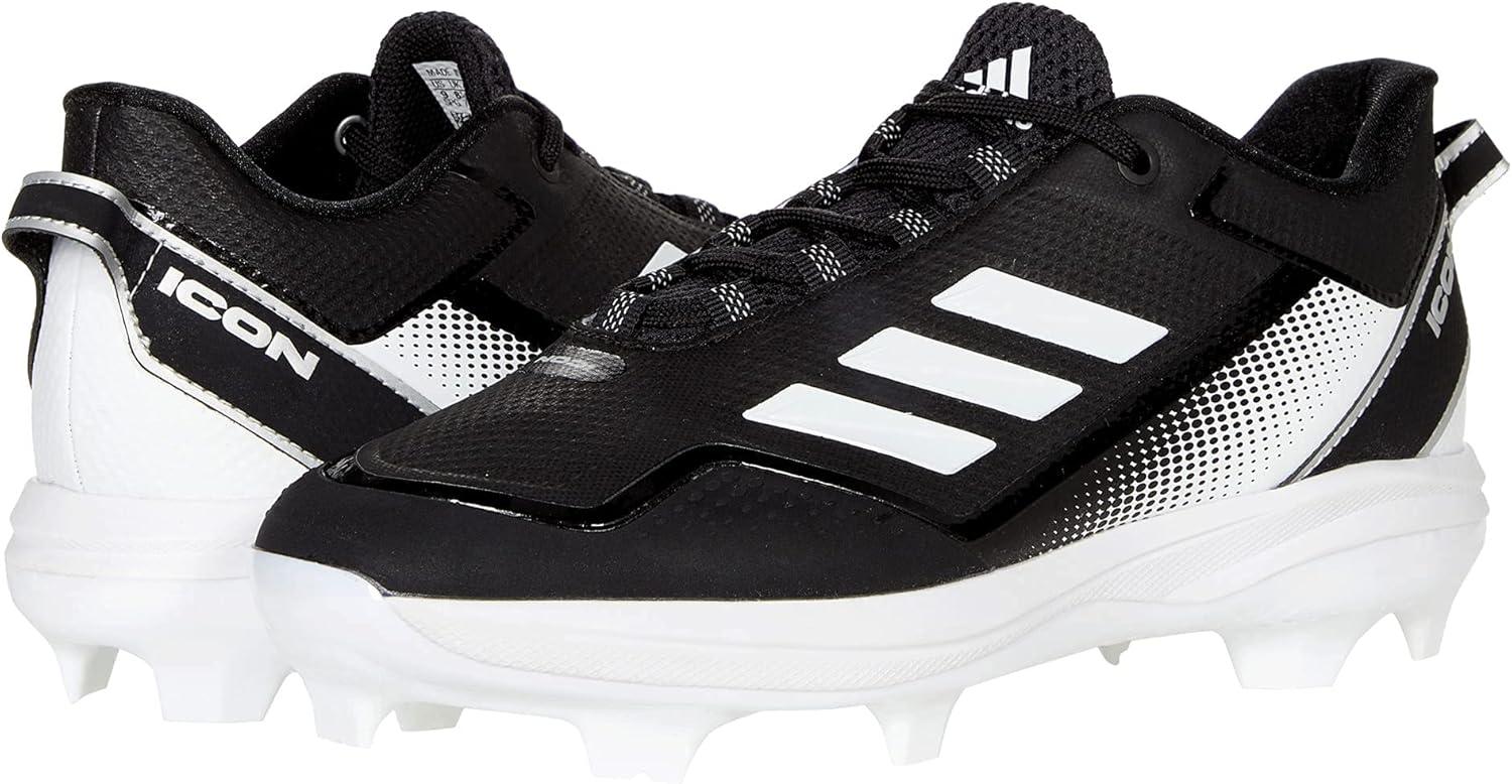 imageadidas Mens Icon 7 Baseball ShoeBlackSilver MetallicWhite