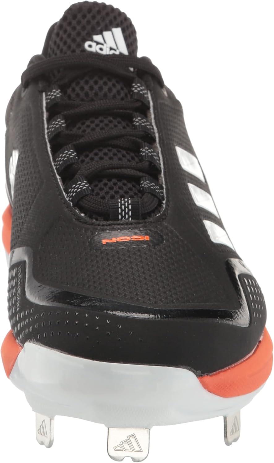imageadidas Mens Icon 7 Baseball ShoeBlackWhiteTeam Orange
