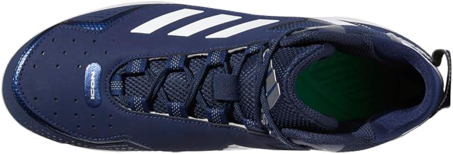 imageadidas Mens Icon 7 MidBaseball ShoeTeam Navy BlueWhiteSilver Metallic