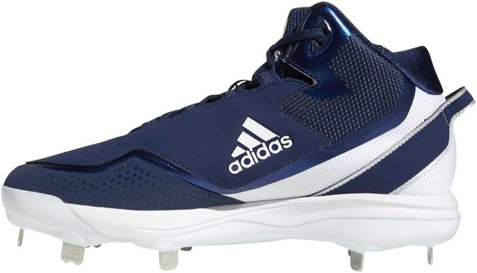 imageadidas Mens Icon 7 MidBaseball ShoeTeam Navy BlueWhiteSilver Metallic