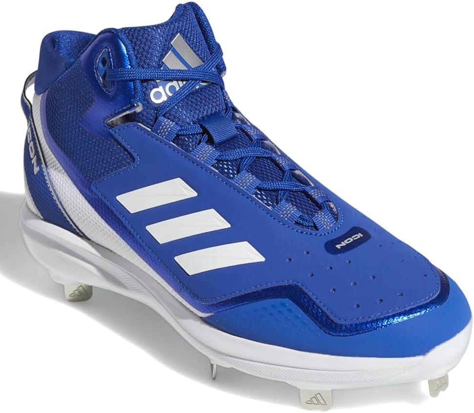 imageadidas Mens Icon 7 MidBaseball ShoeTeam Royal BlueWhiteSilver Metallic