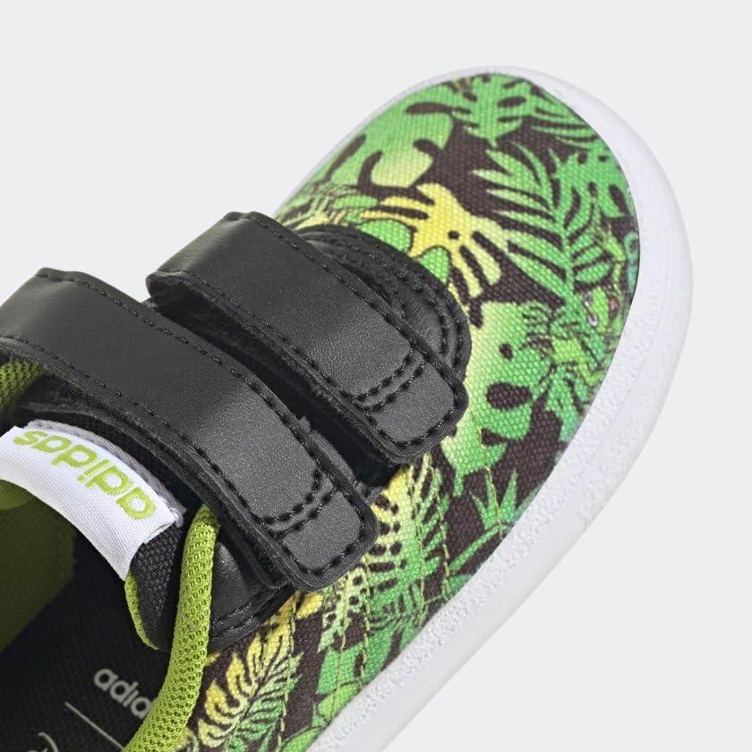 imageadidas UnisexChild Vulc Raid3r Skate ShoesCore BlackStill GreenFtwr White Muppets Cross Strap