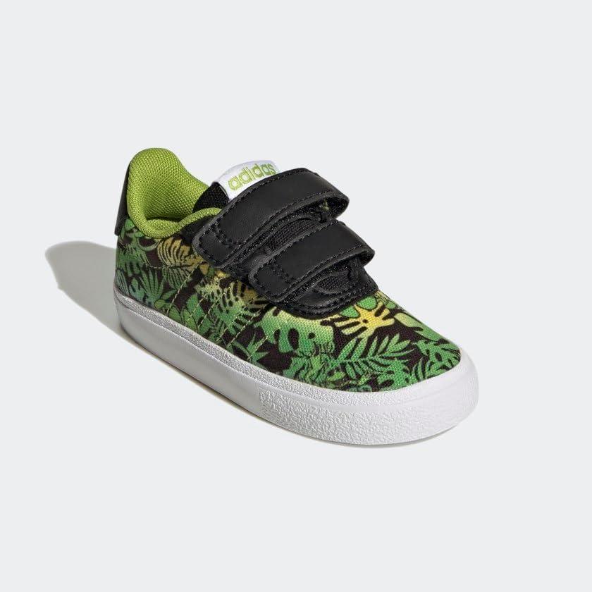 imageadidas UnisexChild Vulc Raid3r Skate ShoesCore BlackStill GreenFtwr White Muppets Cross Strap