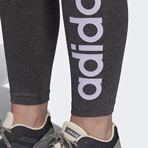 imageadidas Womens Essentials Linear TightsDark Grey HeatherPurple Tint