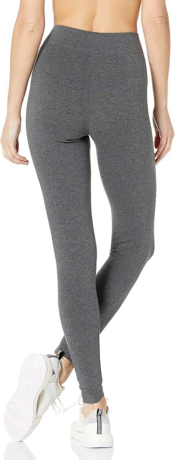 imageadidas Womens Essentials Linear TightsDark Grey HeatherPurple Tint