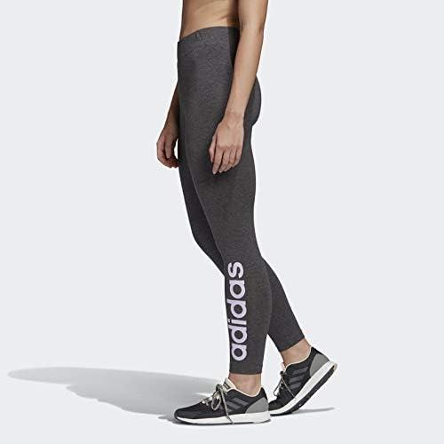 imageadidas Womens Essentials Linear TightsDark Grey HeatherPurple Tint
