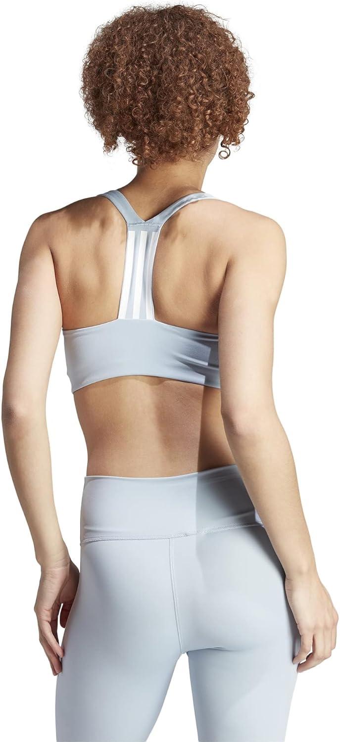imageadidas Womens Training Medium Support Better 3Stripes BraWonder BlueWhite
