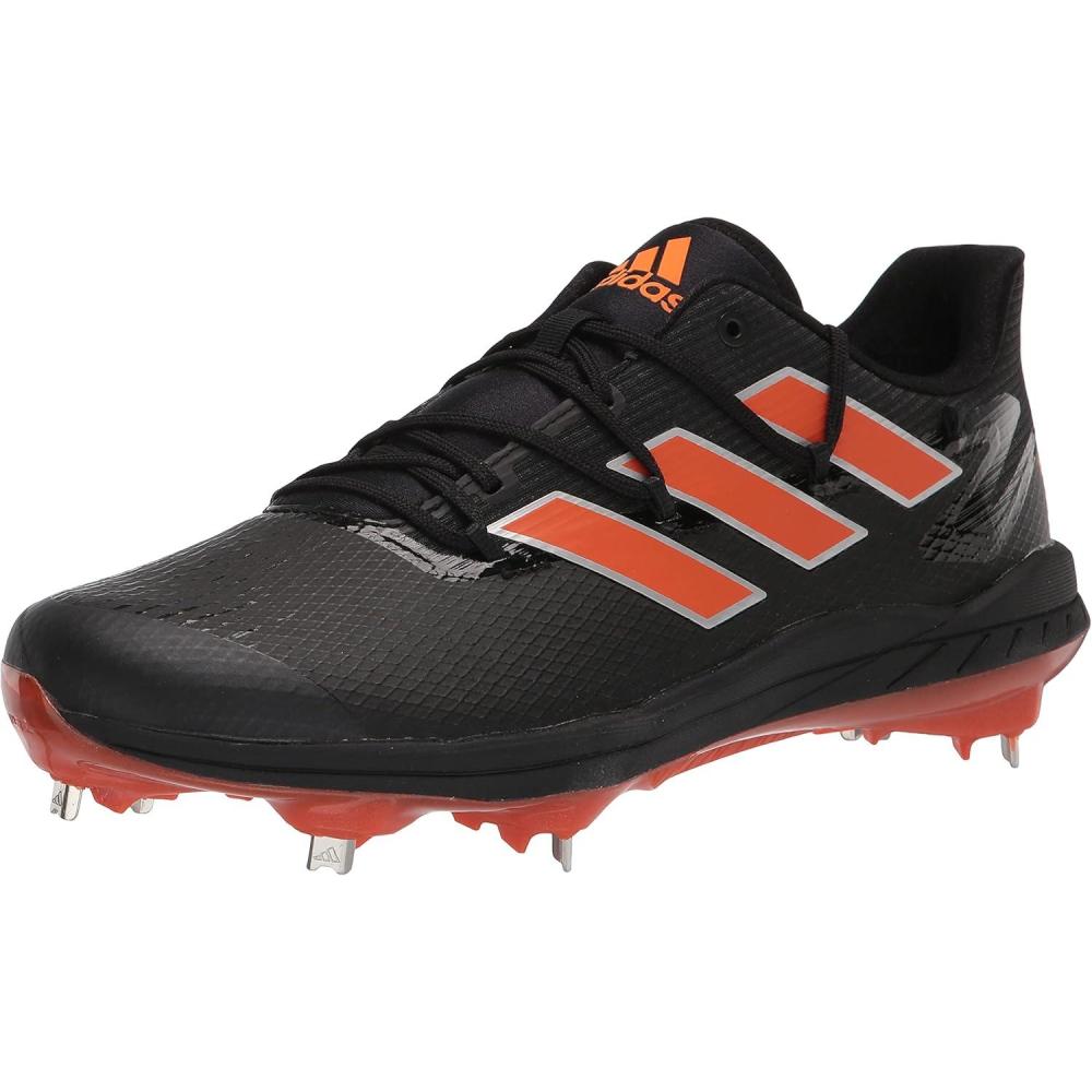 imageadidas Mens Adizero Afterburner 8 CleatsBlackTeam OrangeSilver Metallic
