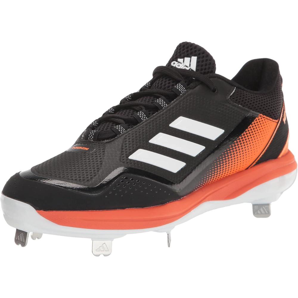 imageadidas Mens Icon 7 Baseball ShoeBlackWhiteTeam Orange