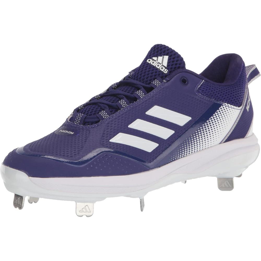 imageadidas Mens Icon 7 Baseball ShoeTeam Colleg PurpleWhiteSilver Metallic