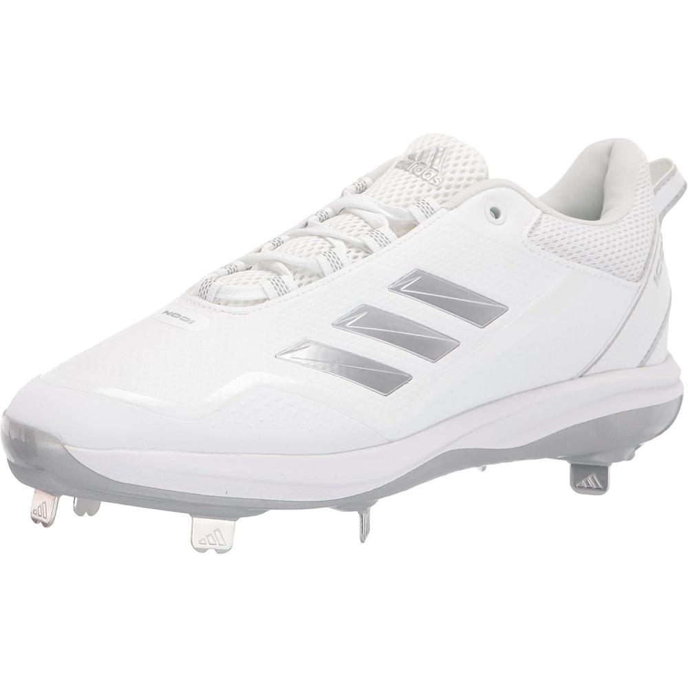 imageadidas Mens Icon 7 Baseball ShoeWhiteSilver MetallicSilver Metallic