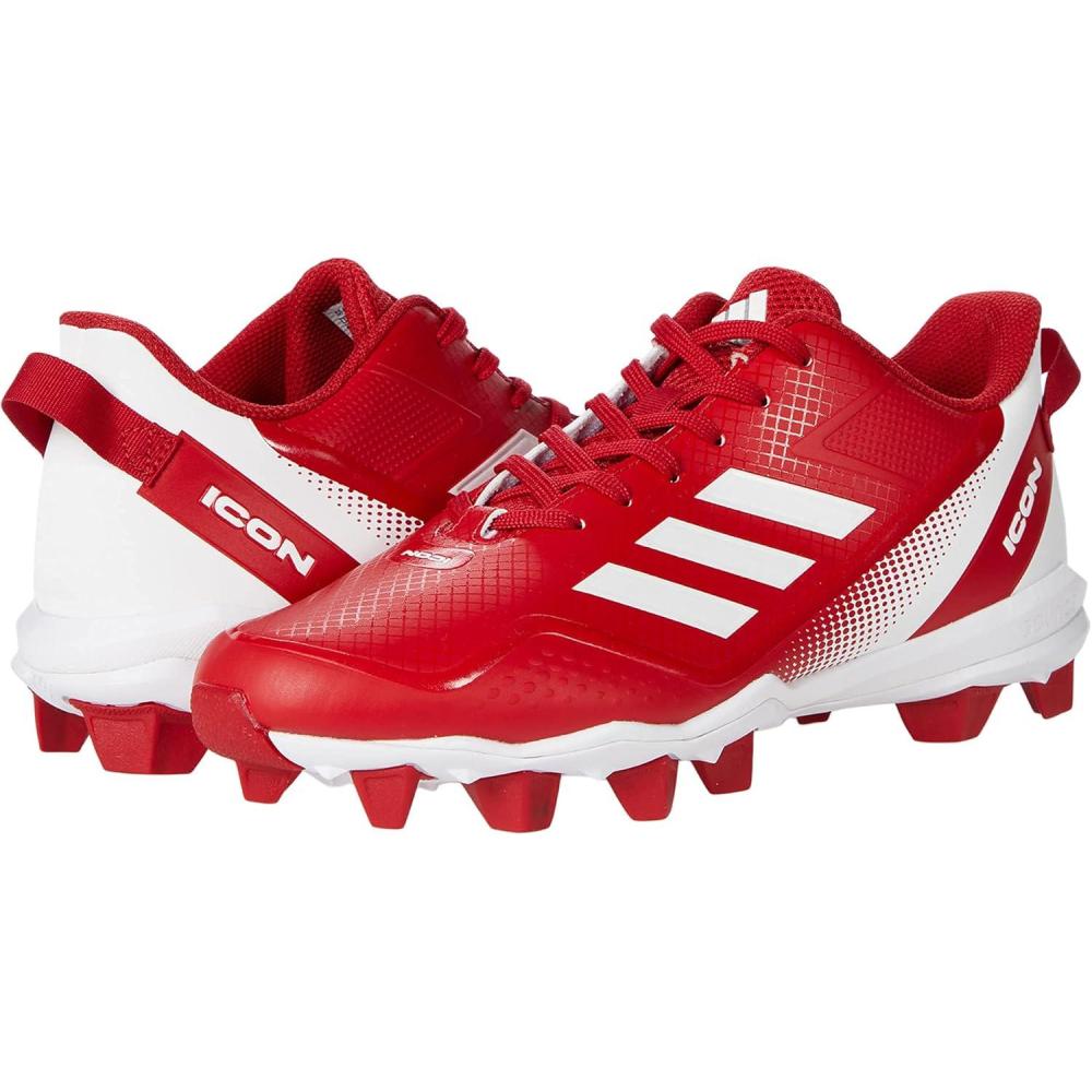 imageadidas Mens Icon 7 Md Baseball ShoeTeam Power RedWhiteWhite