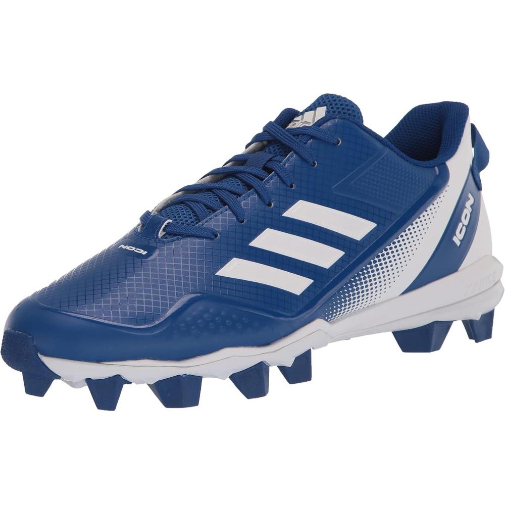 imageadidas Mens Icon 7 Md Baseball ShoeTeam Royal BlueWhiteWhite