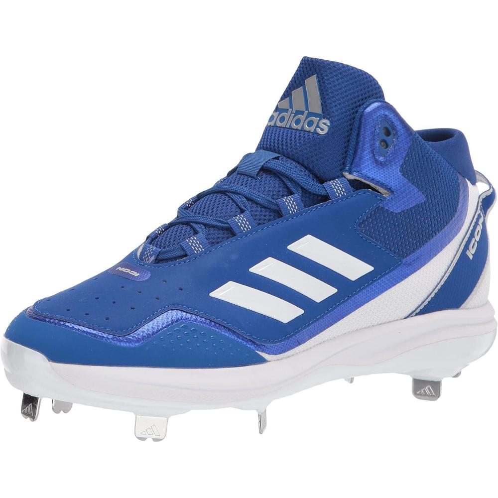 imageadidas Mens Icon 7 MidBaseball ShoeTeam Royal BlueWhiteSilver Metallic