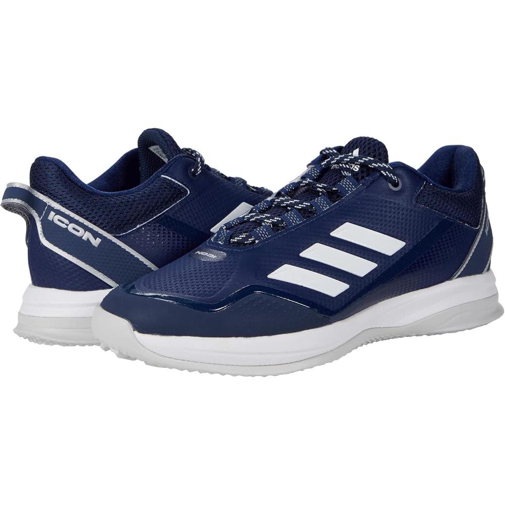 imageadidas Mens Icon 7 TurfBaseball ShoeTeam Navy BlueSilver MetallicSilver Metallic