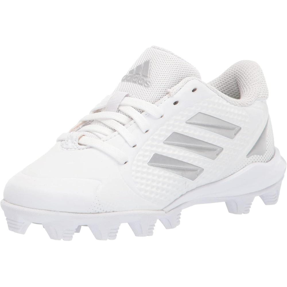 imageadidas UnisexChild Purehustle 2 Md Baseball ShoeWhiteSilver MetallicSilver Metallic