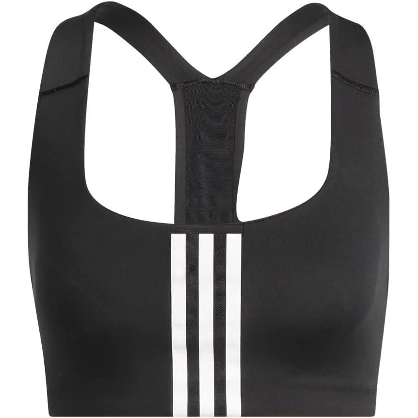 imageadidas Womens Training Medium Support Better 3Stripes BraBlack